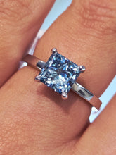 Load image into Gallery viewer, Blue Lab Diamond Ring - 14K White Gold