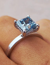 Load image into Gallery viewer, Blue Lab Diamond Ring - 14K White Gold