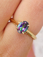 Load image into Gallery viewer, Oval Mystic Topaz Ring- 14K Yellow Gold