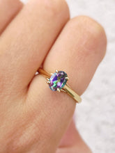 Load image into Gallery viewer, Oval Mystic Topaz Ring- 14K Yellow Gold