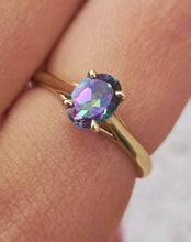 Load image into Gallery viewer, Oval Mystic Topaz Ring- 14K Yellow Gold