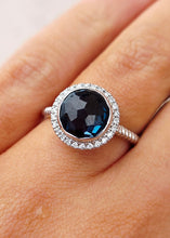 Load image into Gallery viewer, London Blue Topaz &amp; Diamond Ring - 14K White Gold