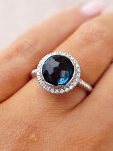 Load image into Gallery viewer, London Blue Topaz &amp; Diamond Ring - 14K White Gold