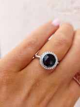 Load image into Gallery viewer, London Blue Topaz &amp; Diamond Ring - 14K White Gold