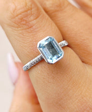 Load image into Gallery viewer, 1.1 Carat Aquamarine Ring -14K White Gold