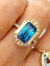 Load image into Gallery viewer, London Blue Topaz &amp; Diamond Ring - 14K Yellow Gold
