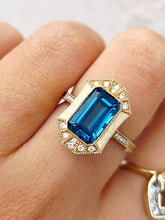 Load image into Gallery viewer, London Blue Topaz &amp; Diamond Ring - 14K Yellow Gold