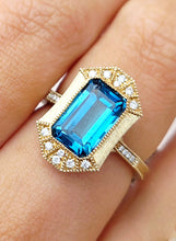 Load image into Gallery viewer, London Blue Topaz &amp; Diamond Ring - 14K Yellow Gold