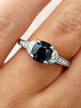 Load image into Gallery viewer, Cushion Cut Spinel and Diamond Ring - 14K White Gold