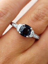 Load image into Gallery viewer, Cushion Cut Spinel and Diamond Ring - 14K White Gold