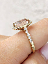 Load image into Gallery viewer, Peach Topaz &amp; Diamond Ring - 14K Yellow Gold