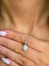 Load image into Gallery viewer, 1/2 Carat Cluster Diamond Pendant &amp; Chain - 14K White Gold