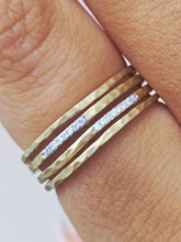 Load image into Gallery viewer, Hammered Diamond Ring - 14K Yellow Gold