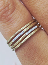 Load image into Gallery viewer, Hammered Diamond Ring - 14K Yellow Gold