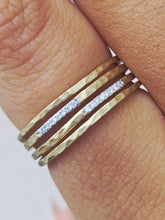 Load image into Gallery viewer, Hammered Diamond Ring - 14K Yellow Gold