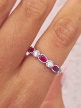 Load image into Gallery viewer, Ruby &amp; Diamond Band - 14K White Gold
