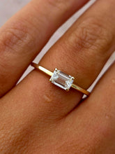 Load image into Gallery viewer, East to West Emerald-Cut Lab Diamond Ring - 14K Yellow Gold