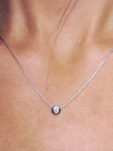 Load image into Gallery viewer, .12 Carat Diamond Bezel Necklace - 14K White Gold