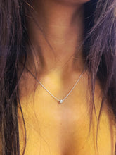 Load image into Gallery viewer, .12 Carat Diamond Bezel Necklace - 14K White Gold