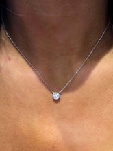 Load image into Gallery viewer, 0.58 Carat Diamond Bezel Necklace - 14K White Gold