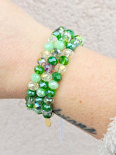 Load image into Gallery viewer, Mixed Green Crystal Beaded Bracelet - Elena Michele