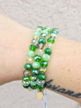 Load image into Gallery viewer, Mixed Green Crystal Beaded Bracelet - Elena Michele