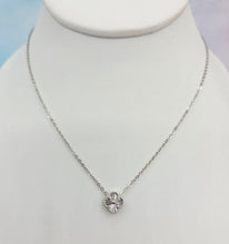 Load image into Gallery viewer, Tiny Diamond Cut Clover Necklace - Sterling Silver