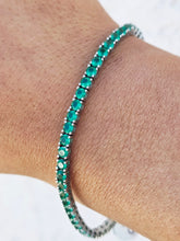 Load image into Gallery viewer, Green CZ &amp; Bracelet - Sterling Silver