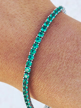 Load image into Gallery viewer, Green CZ &amp; Bracelet - Sterling Silver