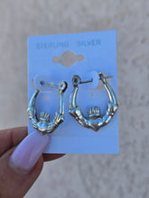 Load image into Gallery viewer, Claddagh Hoops - Sterling Silver