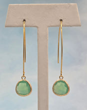 Load image into Gallery viewer, Green Tide - Gemstone Threader Earring