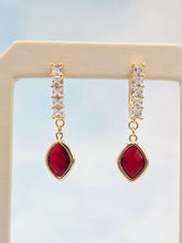 Load image into Gallery viewer, Wine Gemstone Dangle Earrings *Limited Edition*