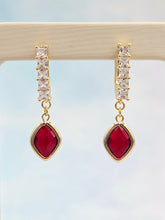 Load image into Gallery viewer, Wine Gemstone Dangle Earrings *Limited Edition*