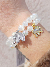 Load image into Gallery viewer, White Selenite Pave Elephant- Elena Michele