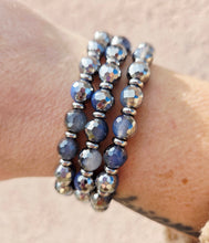 Load image into Gallery viewer, Silver Dipped Sky Blue Agate &amp; Silver Empowered Elegance Beaded Bracelet - TJazelle