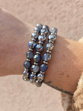 Load image into Gallery viewer, Silver Dipped Sky Blue Agate &amp; Silver Empowered Elegance Beaded Bracelet - TJazelle