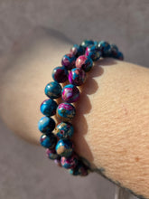 Load image into Gallery viewer, Purple/Blue Sea Sediment Jasper Stacker- Elena Michele
