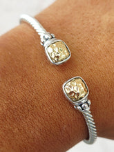 Load image into Gallery viewer, Hammered Gold on Silver Bangle Bracelet - Samuel B
