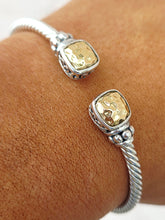 Load image into Gallery viewer, Hammered Gold on Silver Bangle Bracelet - Samuel B