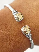 Load image into Gallery viewer, Hammered Gold on Silver Bangle Bracelet - Samuel B