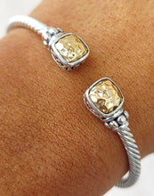 Load image into Gallery viewer, Hammered Gold on Silver Bangle Bracelet - Samuel B