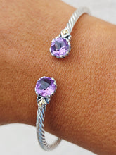 Load image into Gallery viewer, Amethyst Twisted Cable Bangle Bracelet - Samuel B