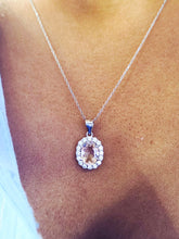 Load image into Gallery viewer, Pink CZ Earring &amp; Necklace Set