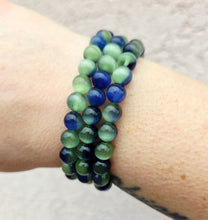 Load image into Gallery viewer, Blue Green Cats Eye Stacker - TJazelle