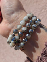 Load image into Gallery viewer, Cross on Silver Dipped Moonstone &amp; Moonstone Exclusive Bracelet - TJazelle &amp; Marie's