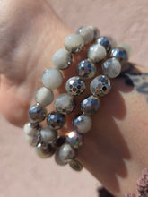 Load image into Gallery viewer, Cross on Silver Dipped Moonstone &amp; Moonstone Exclusive Bracelet - TJazelle &amp; Marie's
