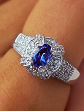 Load image into Gallery viewer, Tanzanite &amp; Diamond Ring - 14K White Gold - Estate Piece