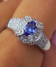 Load image into Gallery viewer, Tanzanite &amp; Diamond Ring - 14K White Gold - Estate Piece
