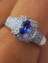 Load image into Gallery viewer, Tanzanite &amp; Diamond Ring - 14K White Gold - Estate Piece