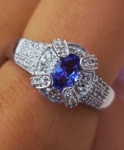 Load image into Gallery viewer, Tanzanite &amp; Diamond Ring - 14K White Gold - Estate Piece